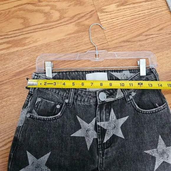 One Teaspoon Camden Star Freebirds High Rise Ankle Zip Black Slim Jeans US 23 - Picture 4 of 6